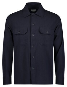 Roy Robson Tone on Tone Buttons Double Chest Pocket Overshirt Navy