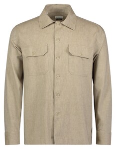 Roy Robson Tone on Tone Buttons Double Chest Pocket Overshirt Sand