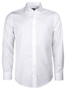Roy Robson Uni Color Cotton Tone on Tone Buttons Overhemd Wit