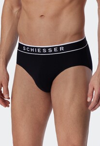 Schiesser 95/5 Rio-Slip Organic Cotton Elastic Waistband 3Pack Underwear Black