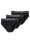 Schiesser 95/5 Rio-Slip Organic Cotton Elastic Waistband 3Pack Underwear Black