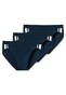 Schiesser 95/5 Rio-Slip Organic Cotton Side Stripes 3Pack Underwear Dark Evening Blue