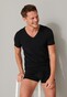 Schiesser 95/5 Shirt Short Sleeve Low V-Neck Organic Cotton 2Pack Ondermode Zwart