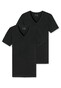 Schiesser 95/5 Shirt Short Sleeve Low V-Neck Organic Cotton 2Pack Underwear Black