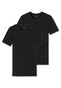 Schiesser 95/5 Shirt Short Sleeve Organic Cotton Round Neck 2Pack Ondermode Zwart