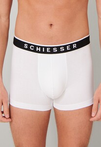 Schiesser 95/5 Shorts Organic Cotton Elastic Waistband 3Pack Underwear White