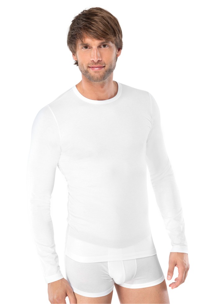 Schiesser 95-5 T-Shirt Lange Mouw Ondermode Wit