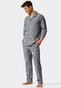 Schiesser Cotton Tencel Selected! Premium Striped Nightwear Dark Evening Blue