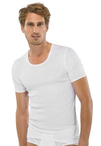 Schiesser Doppelripp T-Shirt Ronde Hals Ondermode Wit