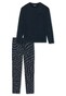 Schiesser Ebony Lange Pyjama Nightwear Blue