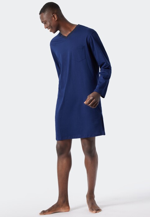 Schiesser Essentials Nightwear Nachthemd Nachtmode Royal Blue-Dark Blue