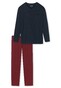 Schiesser Essentials Nightwear Single Jersey Nachtmode Bordeaux-Dark Blue