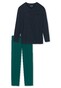 Schiesser Essentials Nightwear Single Jersey Nachtmode Dark Green-Dark Blue