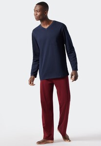 Schiesser Essentials Nightwear Single Jersey Nightwear Bordeaux-Dark Blue