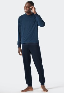 Schiesser Essentials Nightwear Single Jersey Nightwear Royal Blue-Dark Blue