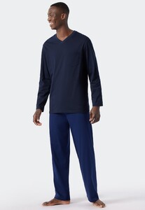 Schiesser Essentials Nightwear Single Jersey Nightwear Royal Blue-Dark Blue
