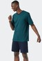 Schiesser Essentials Nightwear Single Jersey Short Sleeve Dark Green-Dark Blue