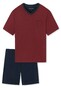 Schiesser Essentials Nightwear Single Jersey Short Sleeve Nachtmode Bordeaux-Dark Blue