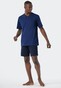 Schiesser Essentials Nightwear Single Jersey Short Sleeve Nachtmode Royal Blue-Dark Blue
