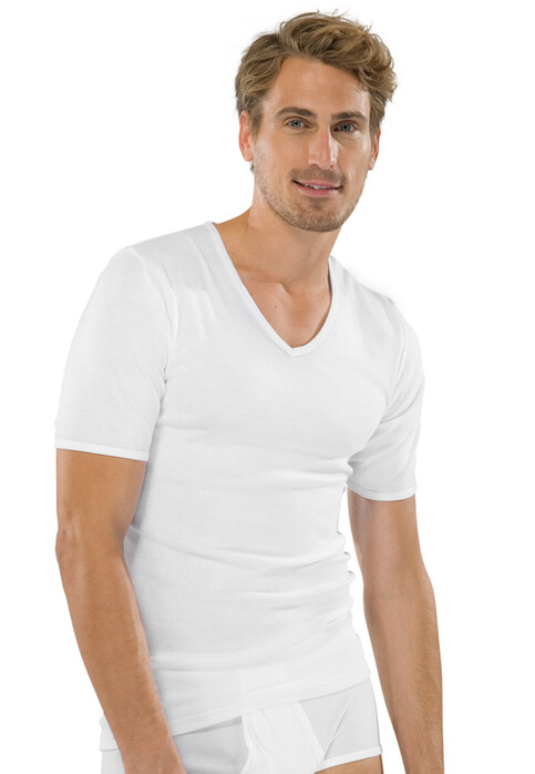 Schiesser Feinripp T-Shirt Ondermode Wit