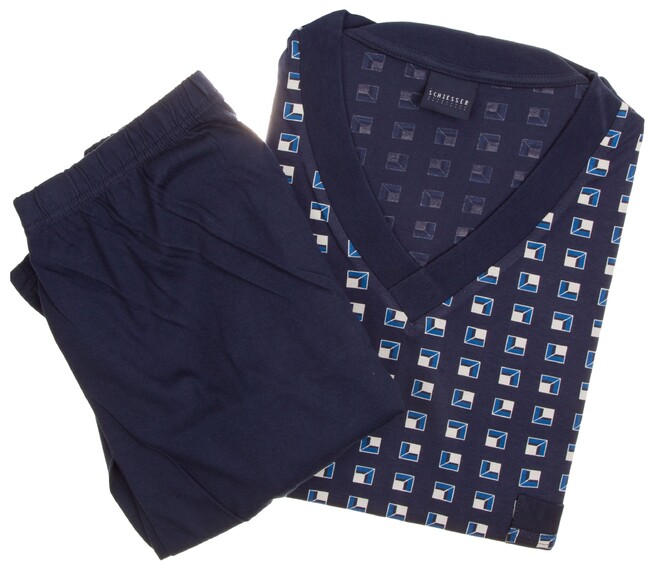 Schiesser Geometric Pattern Nightwear Blue