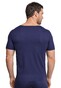 Schiesser Laser Cut Shirt Interlock Short Sleeve V-Neck Ondermode Blauw