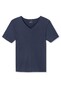 Schiesser Laser Cut Shirt Interlock Short Sleeve V-Neck Underwear Blue