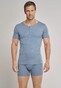 Schiesser Long Life Cool Shirt Knopen Ondermode Grijs-Blauw