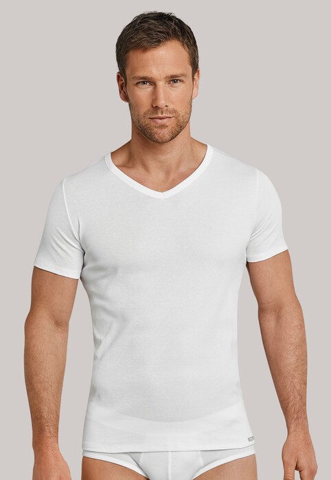 Schiesser Long Life Cool V-Neck Shirt Underwear White