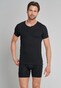 Schiesser Long Life Cotton Shirt Short Sleeve V-Neck Ondermode Zwart
