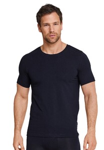 Schiesser Long Life Soft Shirt Short Sleeve Ondermode Dark Navy