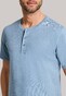 Schiesser Mix & Relax Cotton T-Shirt Knoopjes Licht Blauw Melange