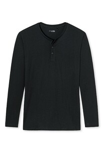 Schiesser Mix & Relax Cotton T-Shirt Knoopjes T-Shirt Black