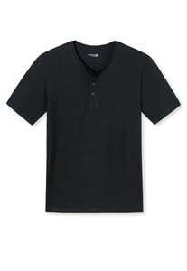 Schiesser Mix & Relax Cotton T-Shirt Knoopjes T-Shirt Black