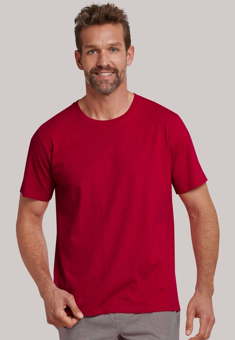 Schiesser Mix & Relax Cotton T-Shirt Ronde Hals Red