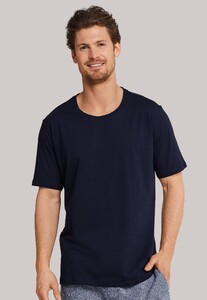Schiesser Mix & Relax Cotton T-Shirt Ronde Hals T-Shirt Dark Evening Blue