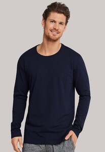 Schiesser Mix & Relax Cotton T-Shirt Ronde Hals T-Shirt Donker Blauw