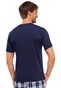 Schiesser Mix & Relax T-Shirt Knoopjes Donker Blauw
