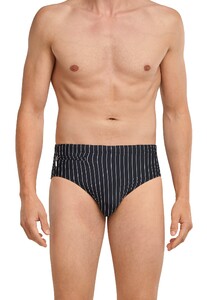 Schiesser Nautical Casual Striped Swimwear Black