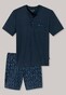 Schiesser Original Classics Pajamas Nightwear Dark Evening Blue