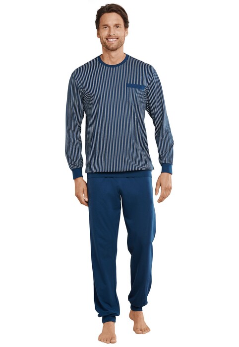 Schiesser Original Classics Pyjama Lang Nightwear Dark Evening Blue
