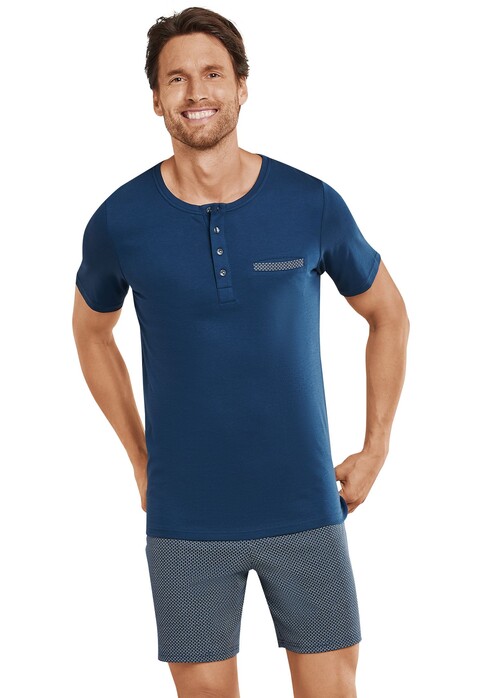 Schiesser Premium Inspiration Pajamas Nightwear Dark Evening Blue