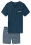 Schiesser Premium Inspiration Pyjama Nachtmode Donker Blauw