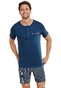 Schiesser Premium Inspiration Pyjama Nachtmode Donker Blauw