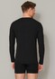 Schiesser Retro Rib Doppelripp Shirt Long Sleeve Buttons Ondermode Zwart
