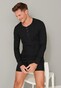 Schiesser Retro Rib Doppelripp Shirt Long Sleeve Buttons Underwear Black