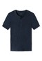 Schiesser Retro Rib Doppelripp Shirt Short Sleeve Buttons Ondermode Donker Blauw