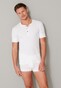Schiesser Retro Rib Doppelripp Shirt Short Sleeve Buttons Ondermode Wit