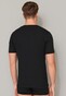 Schiesser Retro Rib Doppelripp Shirt Short Sleeve Buttons Ondermode Zwart