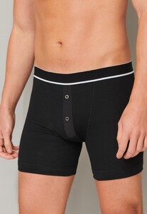 Schiesser Retro Rib Doppelripp Shorts Organic Cotton Underwear Black